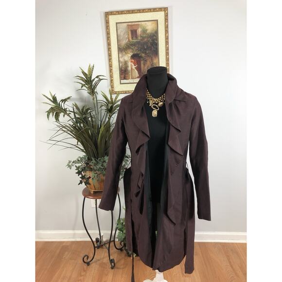 Sistè’s Made In Italy Pea Coat Purple SM Pocket Long Sleeve Open Wool Blended - Picture 5 of 11